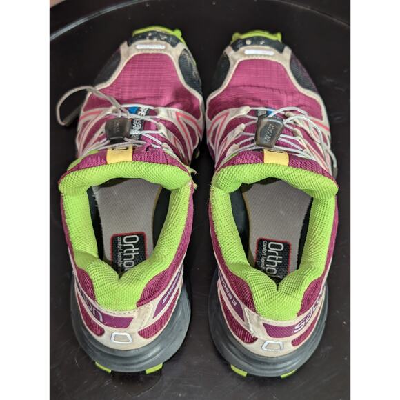 Saloman Shoes Womens 5.5 Speed Cross 3 Pink Outdoor Hiking Contagrip Clima - Picture 8 of 11